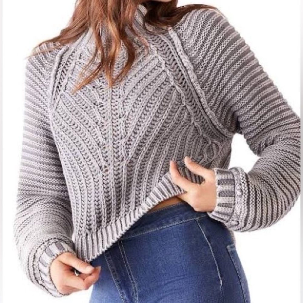 NWOT Free people sweetheart sweater grey